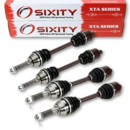 4 pc Sixity XTA Front Rear Left Right Axles for 2008 Polaris 500 Sportsman 4X4