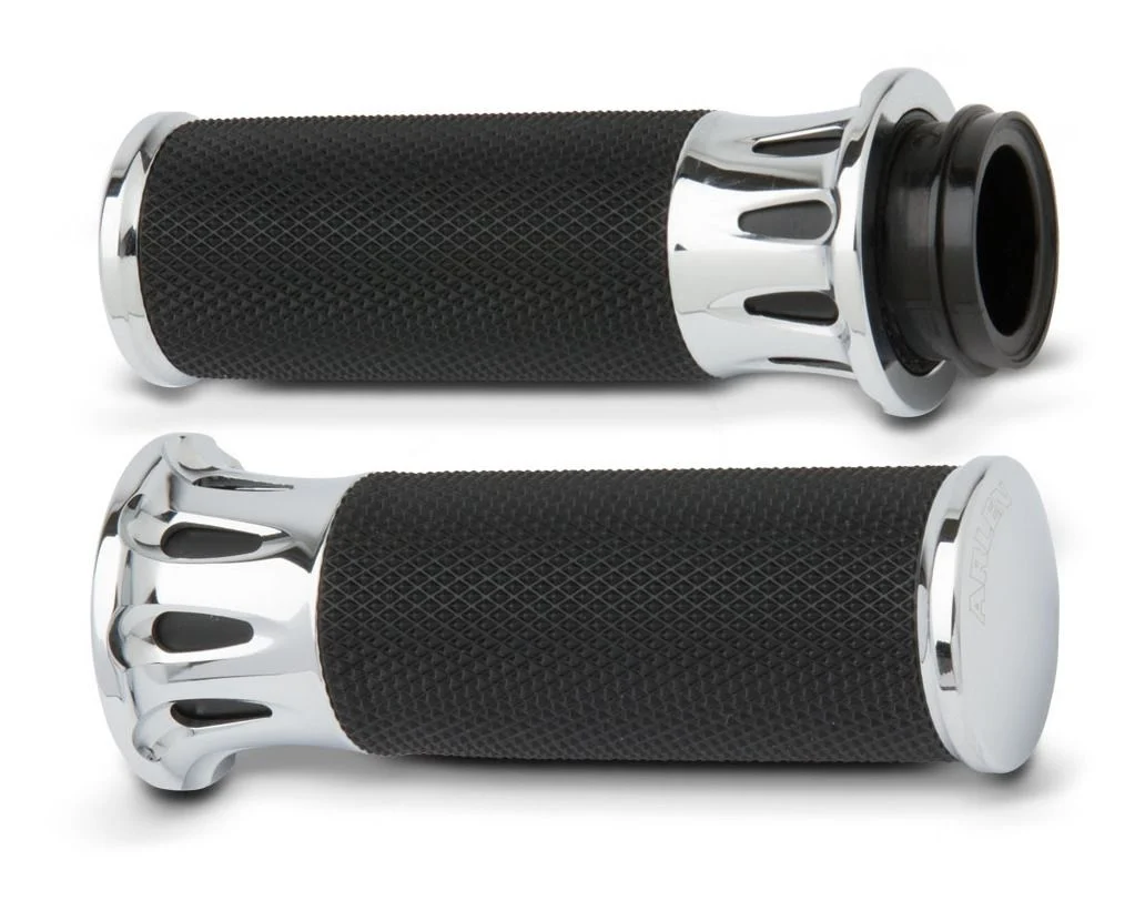 Arlen Ness Fusion Deep Cut Grips For Harley With Dual Cable Throttle