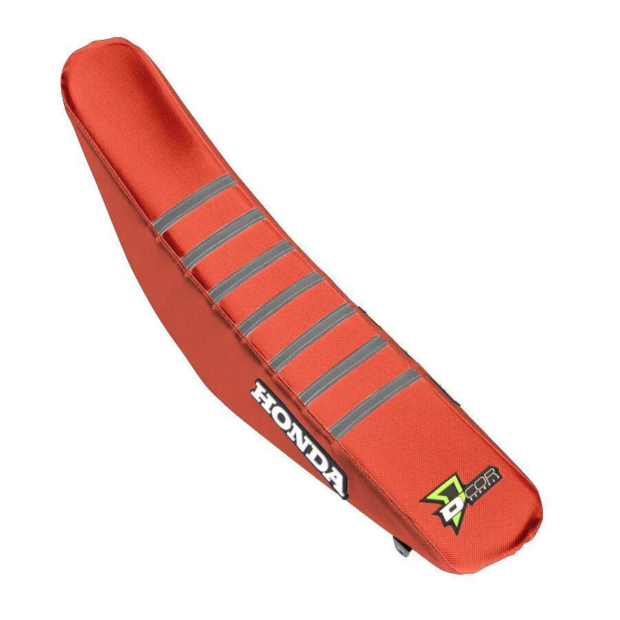 Dcor 30-10-456 Factory Reinforced Seat Cover - 2017 Honda Geico Replica - Red/Red/Gray Ribs