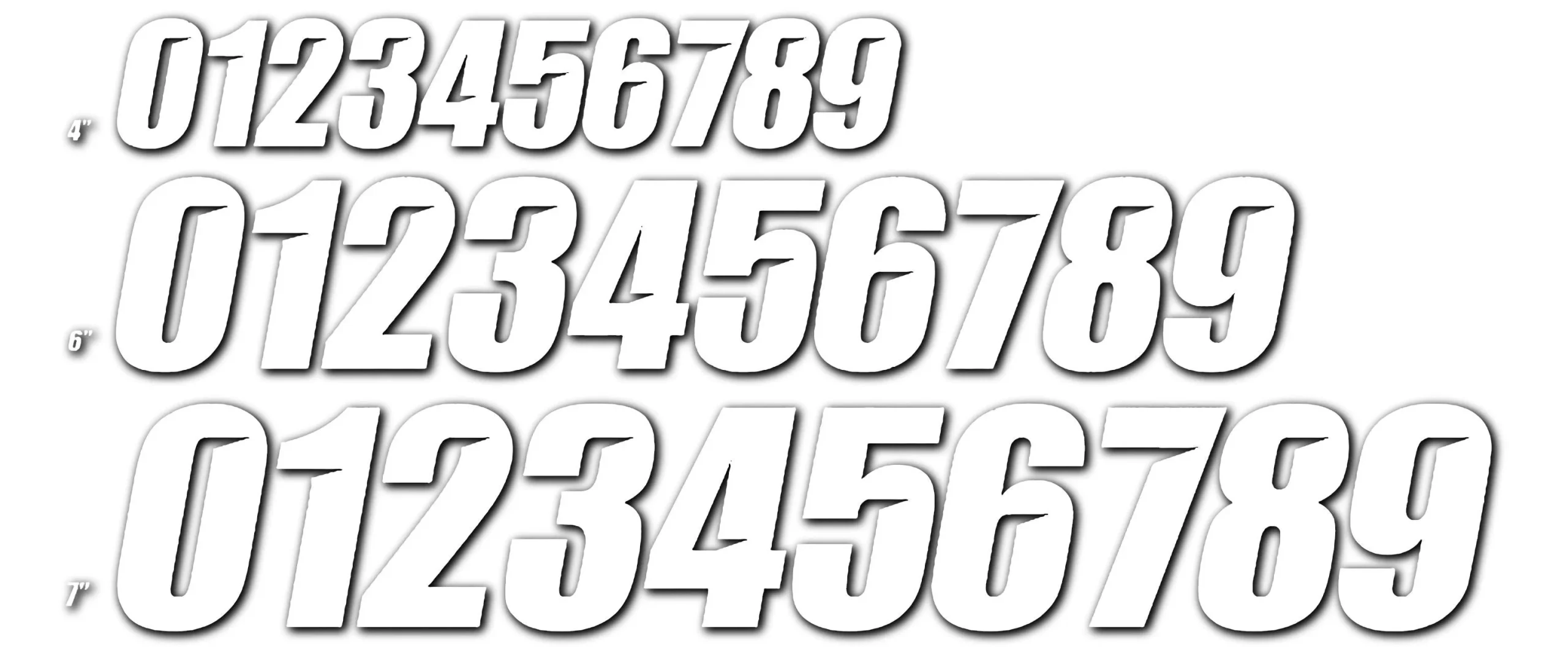 Dcor 45-30-6 Slash Series Individual Numbers 6in. - No.6 - White