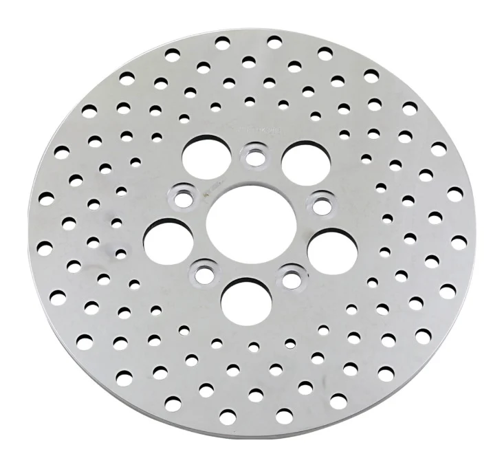 Drag Specialties 10" Drilled Stainless Steel Front / Rear Brake Rotor For Harley 1972-1983