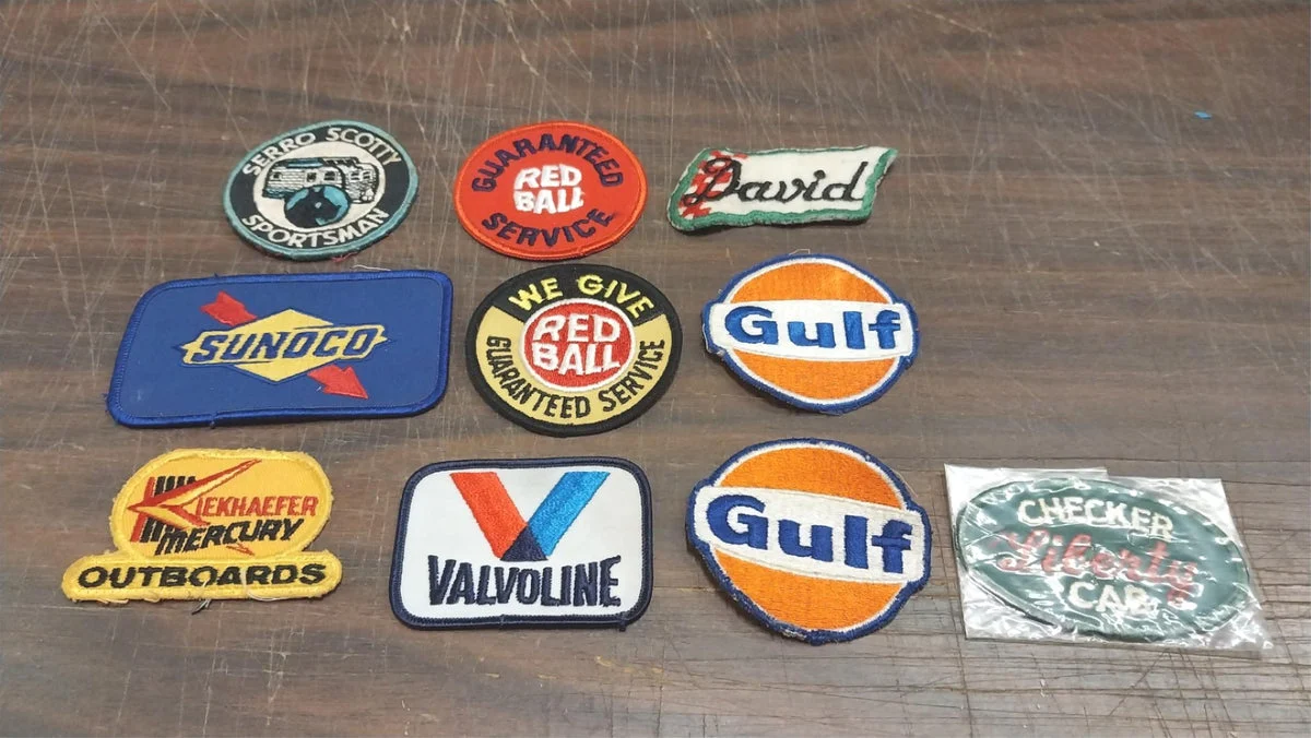 Lot of 10 Patches Outboards Gulf Red Ball Sportsman Scotty Sunoco Valvoline Cab