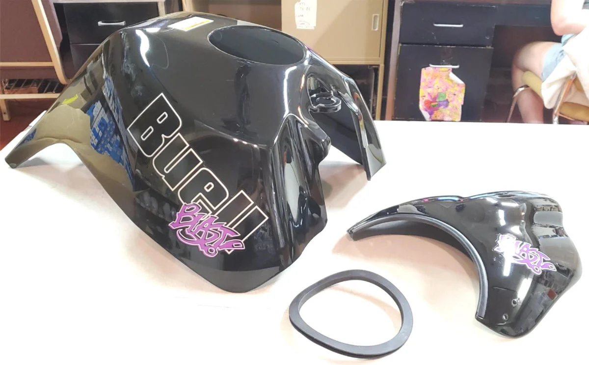 OEM 2000-2009 BUELL BLAST Midnight Black Gas Tank Shroud Cover Windscreen T/O