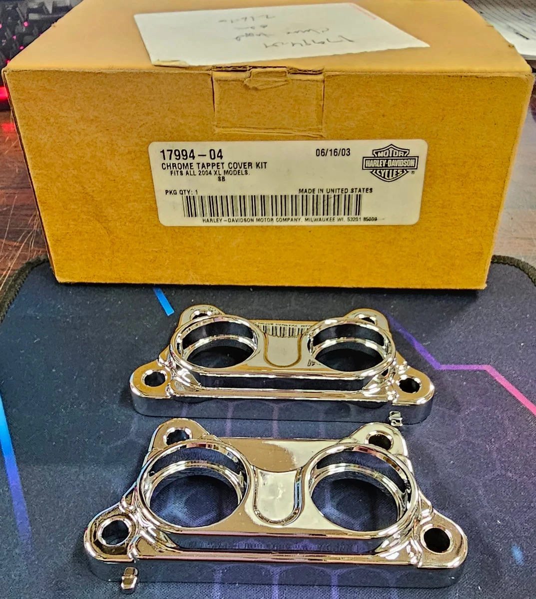 OEM Harley Davidson Chrome Tappet Block Lifter Covers NOS Sportster XL 17994-04