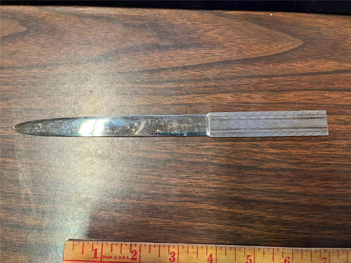 Vintage Made in Germany 9" Silver Letter Opener Straight Blade