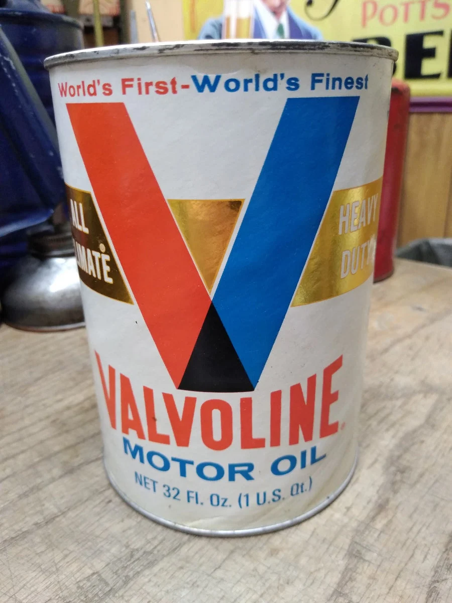 Vtg 1 Quart Ashland Valvoline Heavy Duty All Climate Carboard Oil Can 10W 20W 40