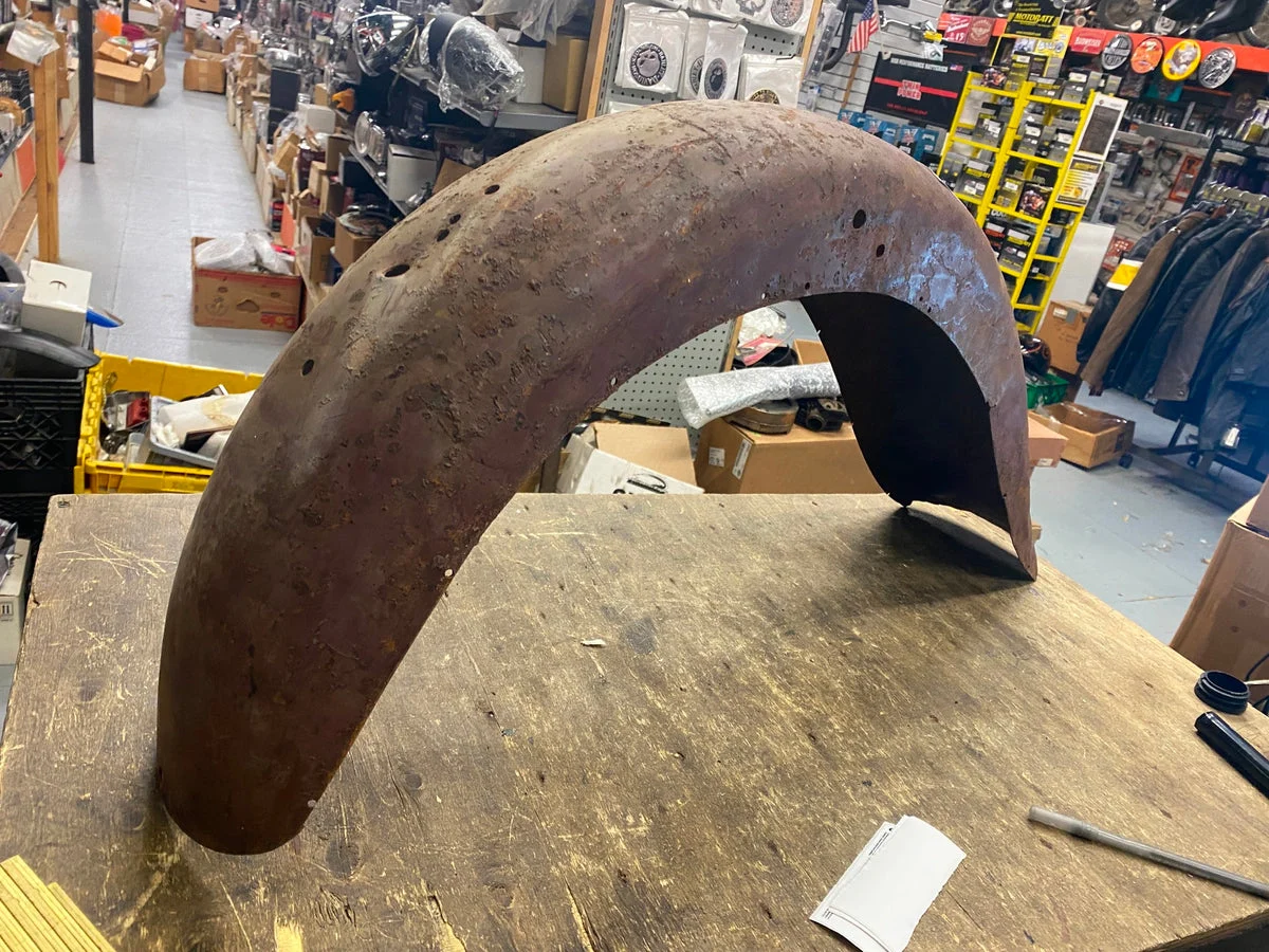 Vtg 1920's 1930's Indian Chief Scout OEM Orig Factory Front Fender Solid Motorcy