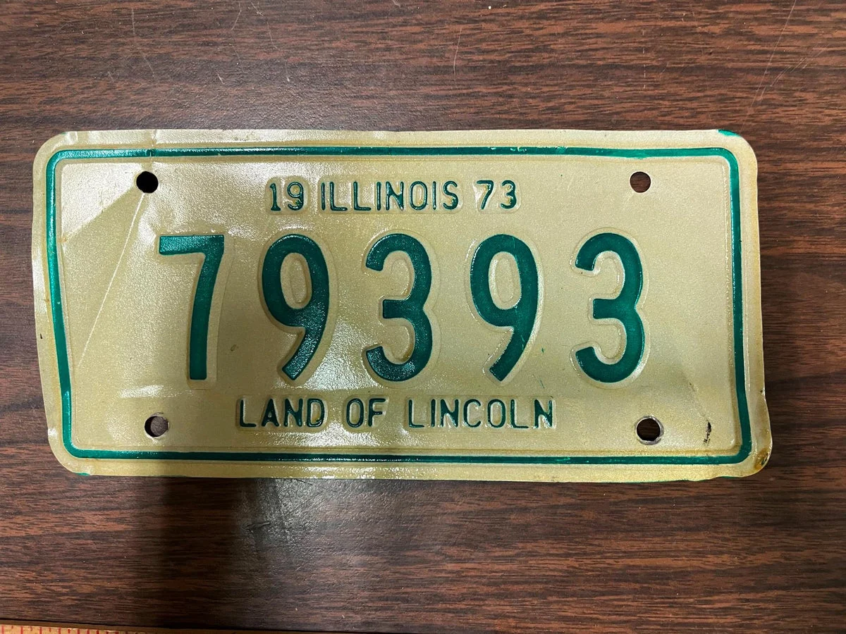 VTG 1973 Land of Lincoln Illinois Motorcycle License Plate 79393