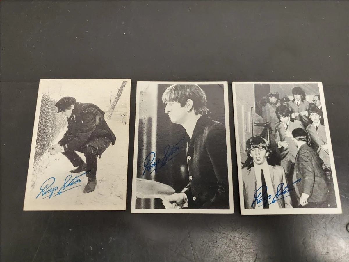 Vtg '64 Topps Beatles Collectible Cards 2nd Series 3 Cards Ringo Starr Exclusive