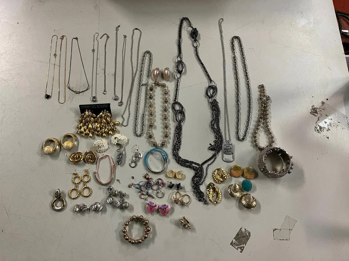 VTG Giant Lot of Mardi Gras Decorative silver/gold Costume Jewelry