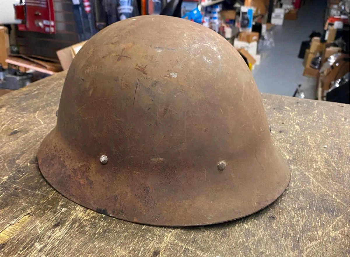 Vtg WW2 WW 11 Helmet military Swiss Japanese Army Combat Type 90 Steel ???
